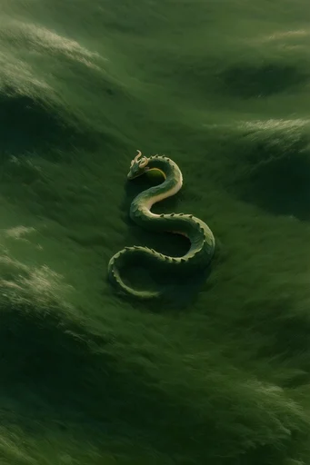 Surreal Verdant Solitude style reference image — solitary central subject