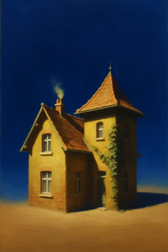 Velvet Surrealist Contrast style reference image — golden hour lighting