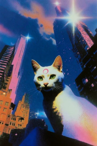 Nocturnal Retro-Surreal Cosmicism style reference image — 1980s sci-fi illustration