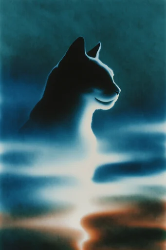 Spectral Noir Ethereal style reference image — cyan and orange contrast