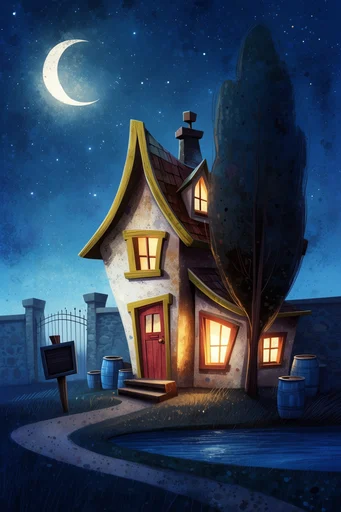 Luminous Nocturnal Storytelling style reference image — whimsical storytelling