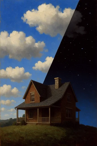 Celestial Surrealist Synthesis style AI image example 4