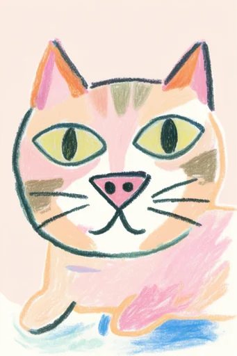 Textured Naive Whimsy style reference image — off-white paper background