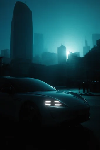 Nocturnal Cyber Noir style reference image — cinematic automotive photography