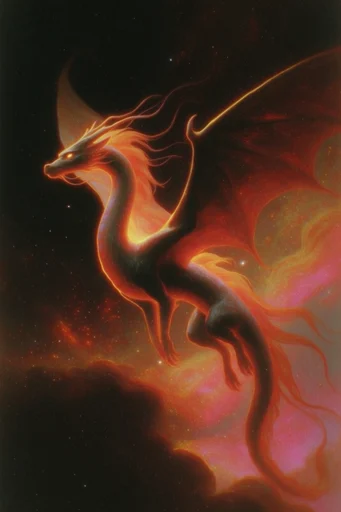 Prismatic Cosmic Noir style reference image — high contrast dark background