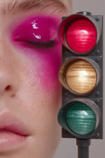 Hyper-Gloss Tactile Radiance style reference image — high-gloss wet-look skin