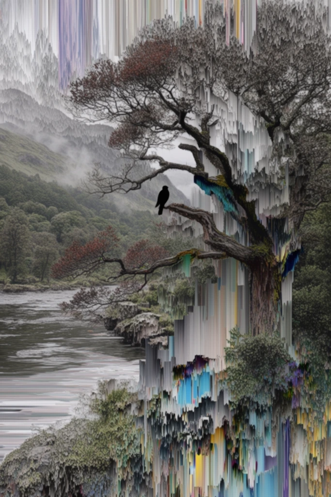 Surreal Digital Erosion style AI image example 2