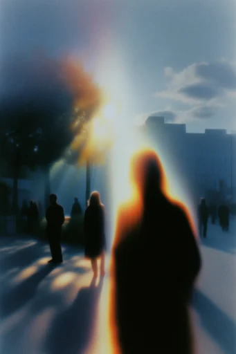 Ethereal Nocturnal Blur style reference image — heavy film grain