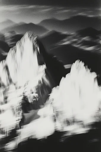 Kinetic Spectral Noir style reference image — high-contrast black and white