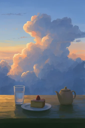 Luminous Twilight Nostalgia style reference image — golden hour sunset