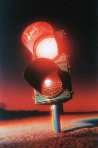 Spectral Thermal Noir style reference image — overexposed light flares
