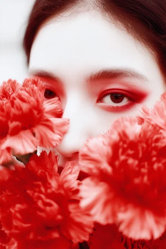 Crimson Avant-Garde Surrealism style reference image — high-contrast crimson red palette