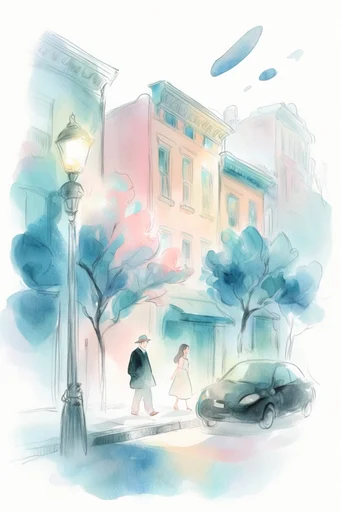 Ethereal Pastel Sketchbook style reference image — soft watercolor wash
