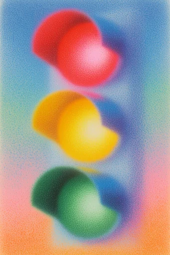 Neon Grain Surrealism style reference image — acid neon gradients