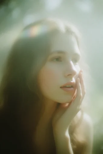 Ethereal Analog Reverie style reference image — dappled komorebi light