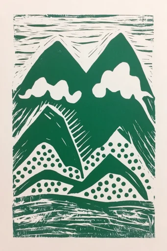 Acid Relief Printmaking style reference image — linocut print