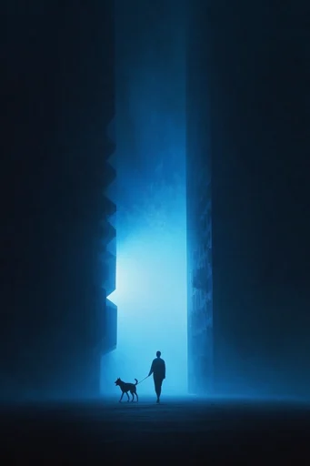 Luminous Monolithic Void style reference image — vast scale