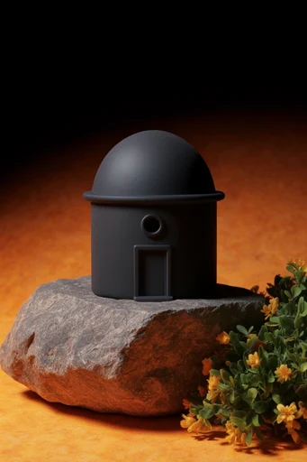 Surreal Amber Minimalist style reference image — tactile material contrast