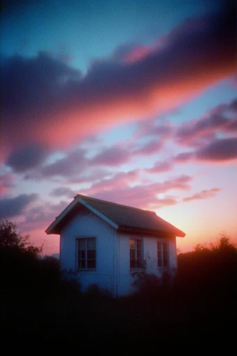 Ethereal Twilight Nostalgia style reference image — dramatic light leaks