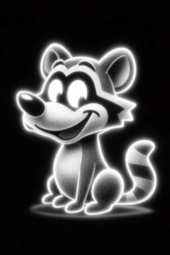 Spectral Stippled Noir style reference image — absolute black background