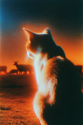Luminous Apocalyptic Noir style reference image — cinematic retro-futurism