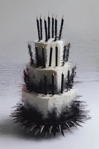 Monochrome Glitch Abstraction style reference image — minimalist datamoshing