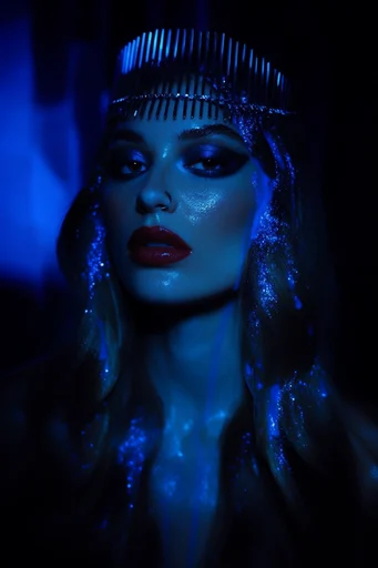 Cinematic Cobalt Noir style reference image — chiaroscuro lighting