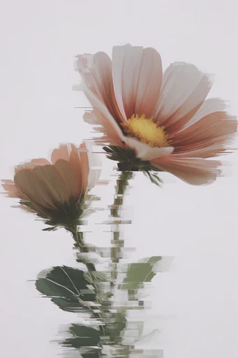 Minimalist Glitch Avant-Garde style reference image — deconstructed portraiture