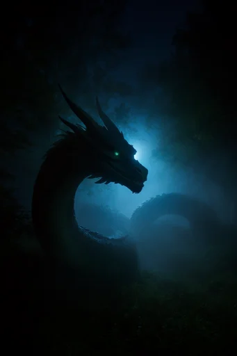 Cinematic Cyan Noir style reference image — heavy fog and mist