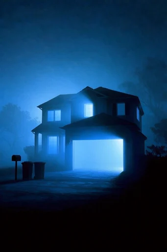 Cinematic Ultramarine Noir style reference image — minimalist composition