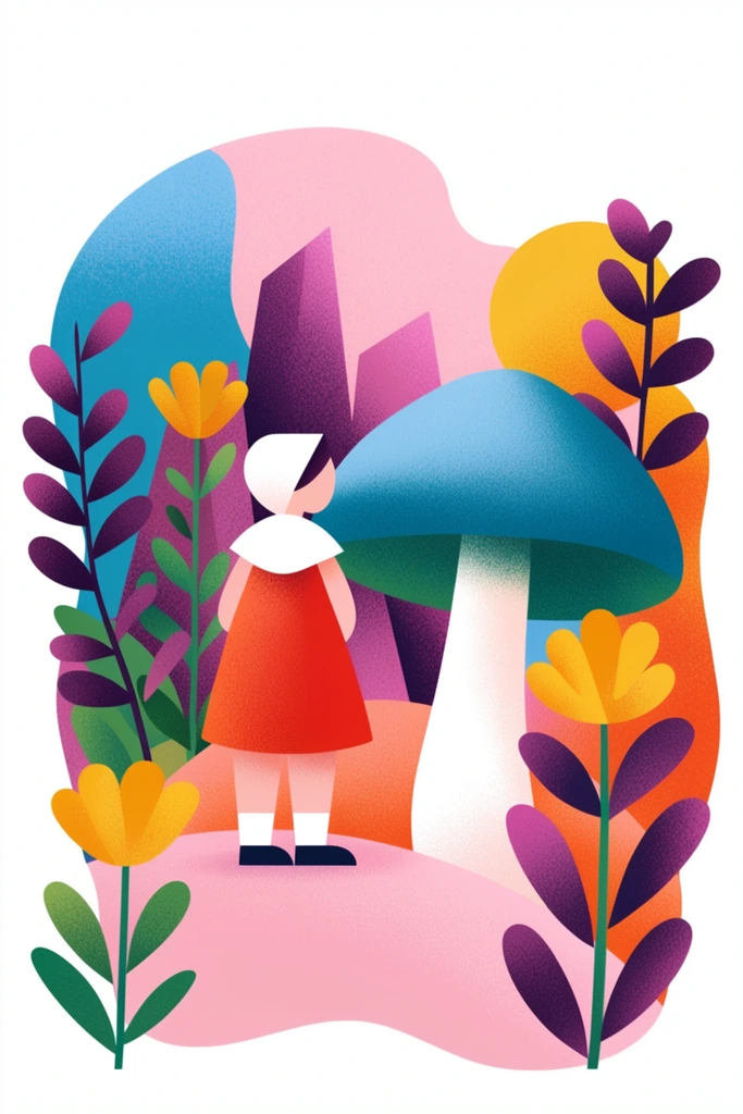 Surreal Neo-Folk Gradient style AI image example 2