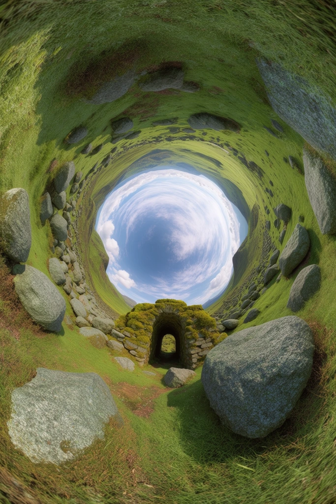 Surreal Spherical Landscapes style AI image example 2