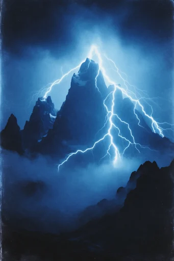 Electric Nocturnal Luminescence style reference image — deep indigo nocturnal