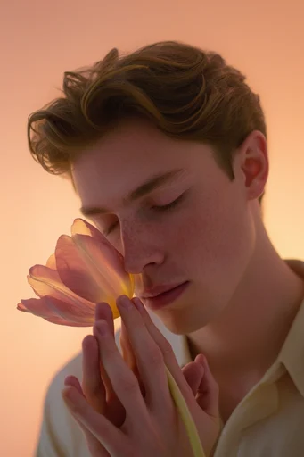 Luminous Amber Botanical style reference image — backlit botanical