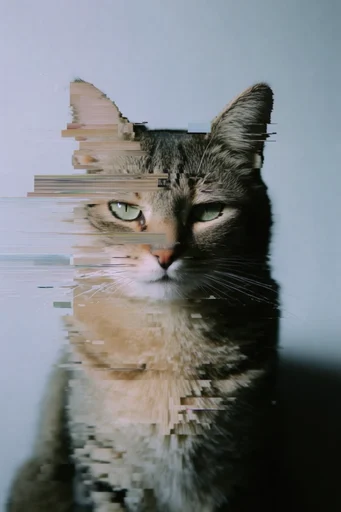 Digital Distortion Minimalism style reference image — data-bending