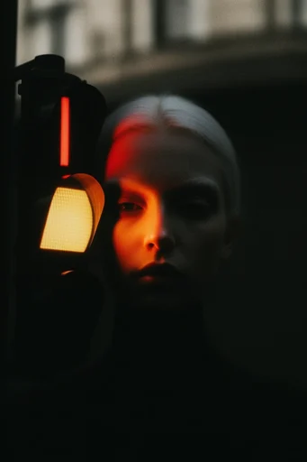 Cinematic Crimson Noir style reference image — saturated crimson