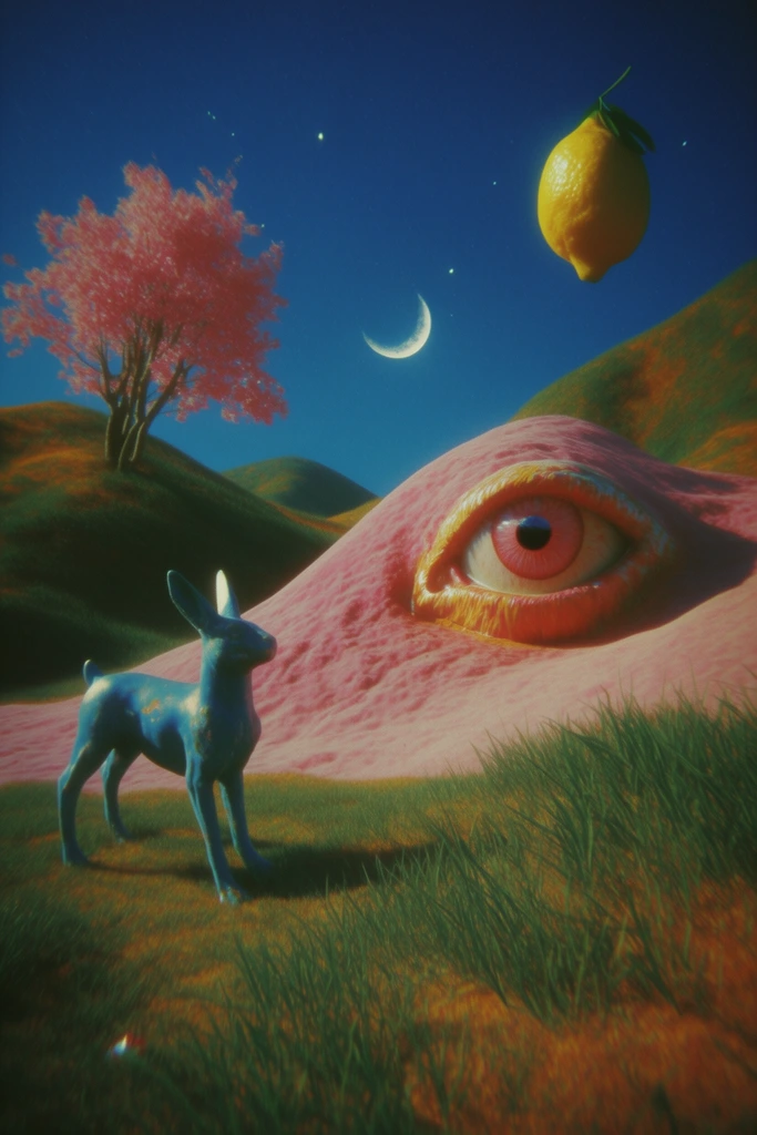 Hyper-Vivid Y2K Surrealism style AI image example 2