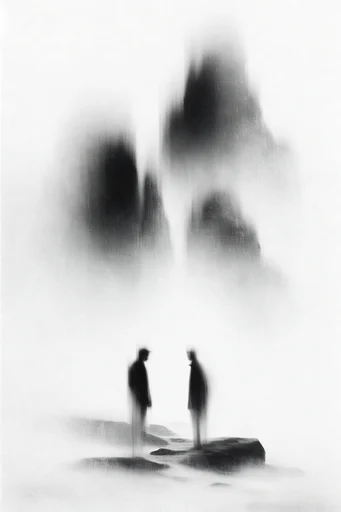 Spectral Minimalist Motion style reference image — high-contrast monochrome