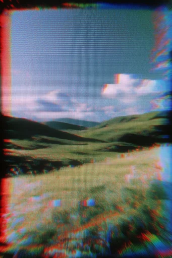 Analog Glitch Nostalgia style reference image — CRT scanlines