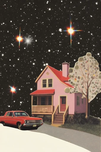 Analog Cosmic Surrealism style reference image — starburst lens flare