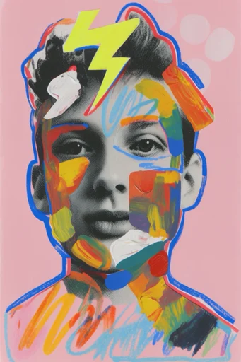 Vibrant Mixed-Media Collage moodboard — generate AI images in this style