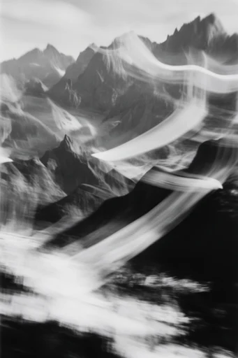 Kinetic Spectral Monochrome style reference image — motion blur