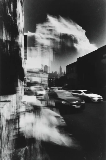 Spectral Kinetic Noir style reference image — high-contrast monochrome