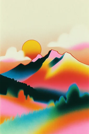 Chromatic Grain Minimalism style AI image example 2