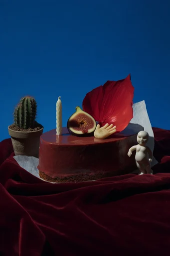 Theatrical Surrealist Maximalism style reference image — graphic color blocking