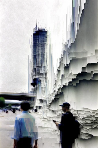 Algorithmic Digital Decay style reference image — pixel sorting