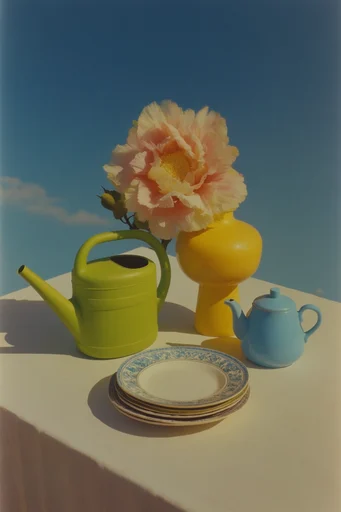 Sun-Drenched Retro Surrealism style reference image — saturated retro colors