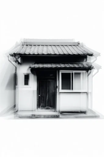 Fragmented Monochromatic Noir style AI image example 4