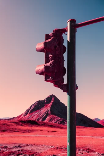 Crimson Surreal Minimalism style reference image — crimson and black palette