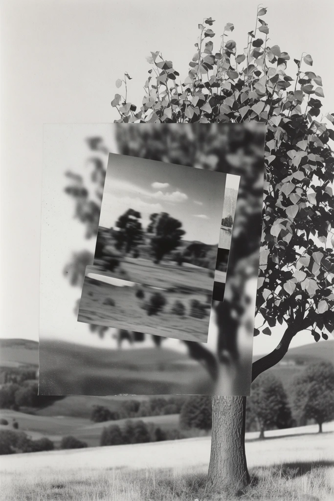 Monochromatic Surrealist Archive style AI image example 2